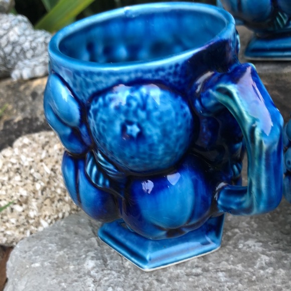 Vintage Mood Indigo Blue Inarco Mugs-Set of 6-EUC-Ceramic-Made in Japan-1960’s - Picture 13 of 15